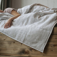 Natural HEMP Linen blanket quilt - filler organic Hemp fiber in natural linen fabric customer sizes