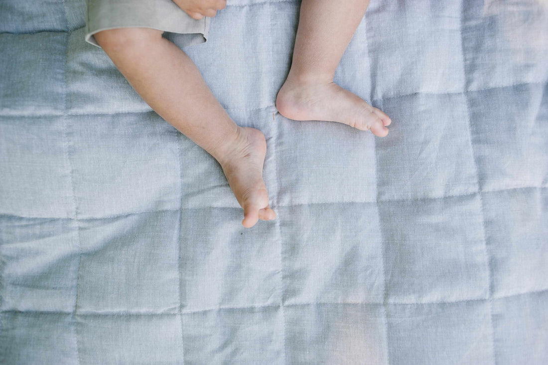 Organic Play mat filled HEMP Fiber in non-dyed linen fabric Nursery Baby Blanket Blanky padded