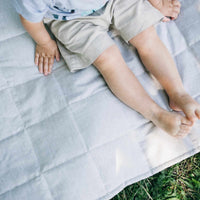 Organic Play mat filled HEMP Fiber in non-dyed linen fabric Nursery Baby Blanket Blanky padded