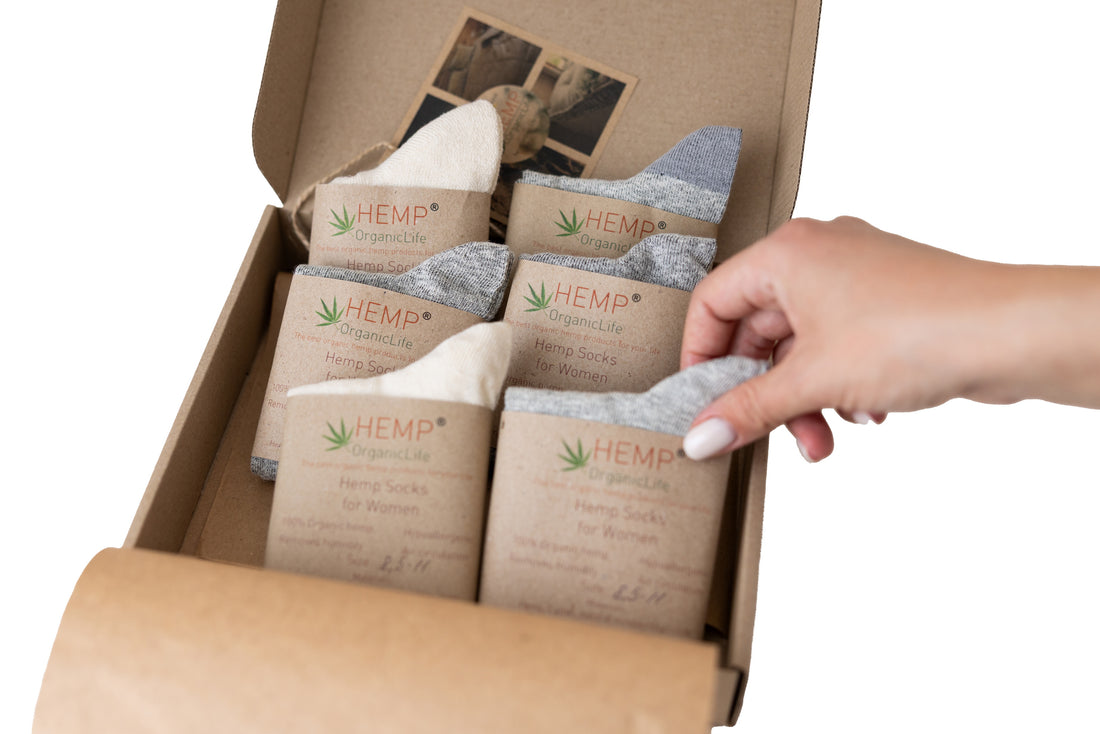 Hemp Socks Set 6+1 Pairs | Natural Eco Socks for Men & Women | Breathable Hemp Fiber | Weekly Socks Bundle + Free Pair