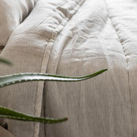 Unique Aloe Linen Hemp Blanket filled organic Hemp Fiber in aloe linen fabric Full Queen King Custom Size Hand Made off-white color