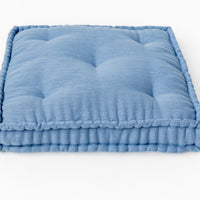 Blue Hemp Linen Window Mudroom Floor Bench Cushion filled organic Hemp Fiber filling in Linen Fabric Custom Made