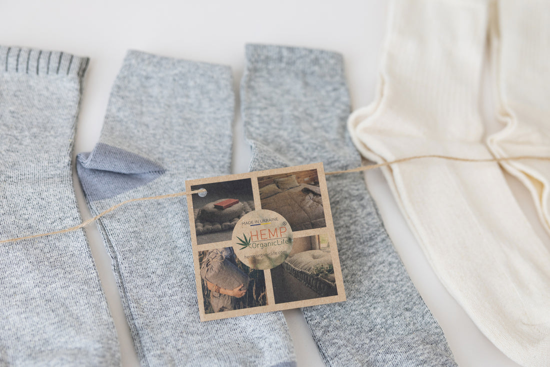 Hemp Socks Set 6+1 Pairs | Natural Eco Socks for Men & Women | Breathable Hemp Fiber | Weekly Socks Bundle + Free Pair
