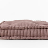 Pink Brown Hemp Linen Window Mudroom Floor Bench Cushion filled organic Hemp Fiber filling in Linen Fabric Custom Made