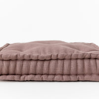 Pink Brown 16" x 16" (40x40 cm) Hemp Linen Window Mudroom Floor Bench Cushion filled organic Hemp Fiber filling in Linen Fabric