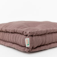 Pink Brown Hemp Linen Window Mudroom Floor Bench Cushion filled organic Hemp Fiber filling in Linen Fabric Custom Made