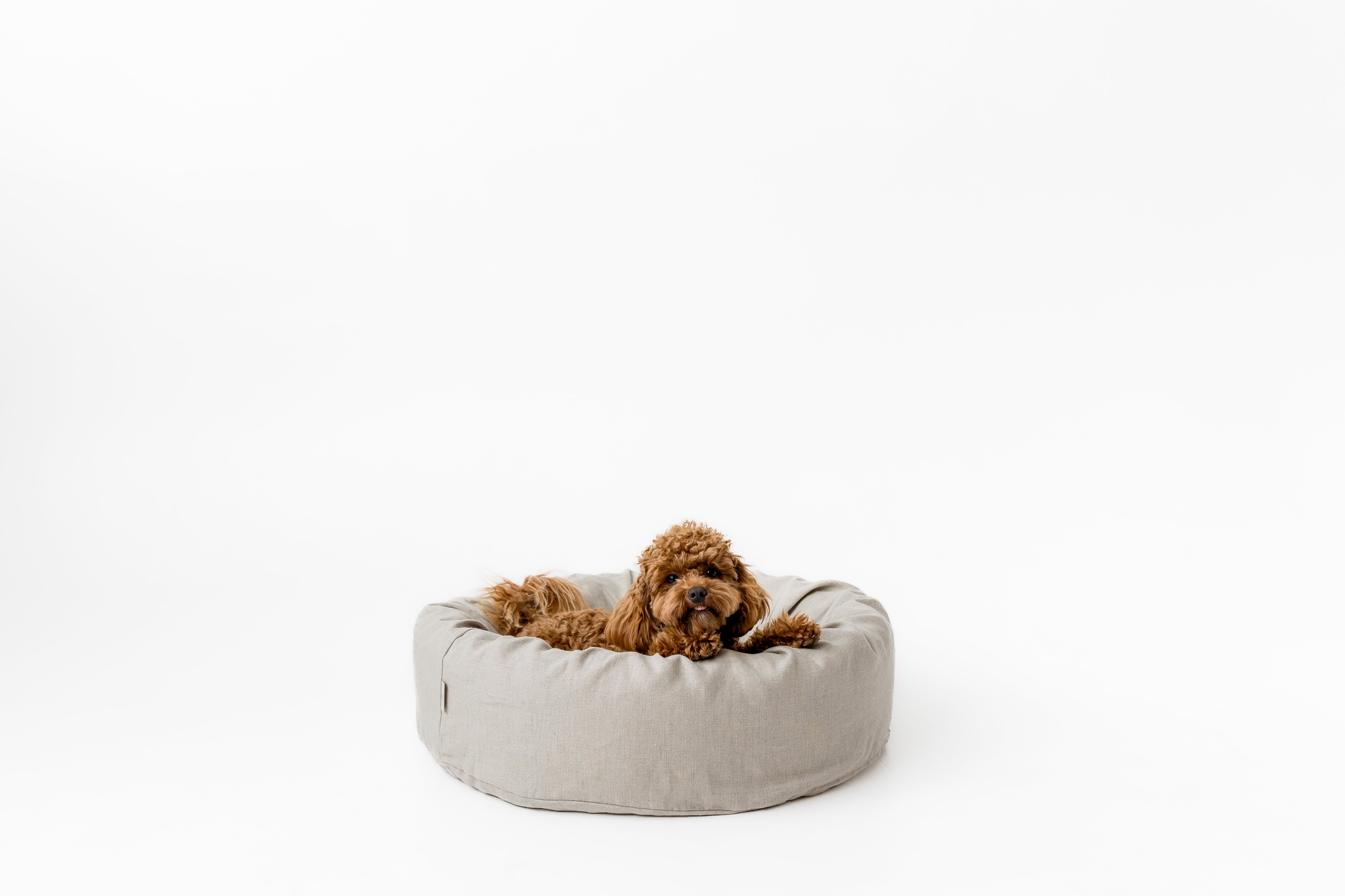 Unique Round Hemp Linen Pet Bed Cot with Removable Washable Natural Non-dyed Linen Cover Filled Organic Hemp Fiber house eco-friendly Gift