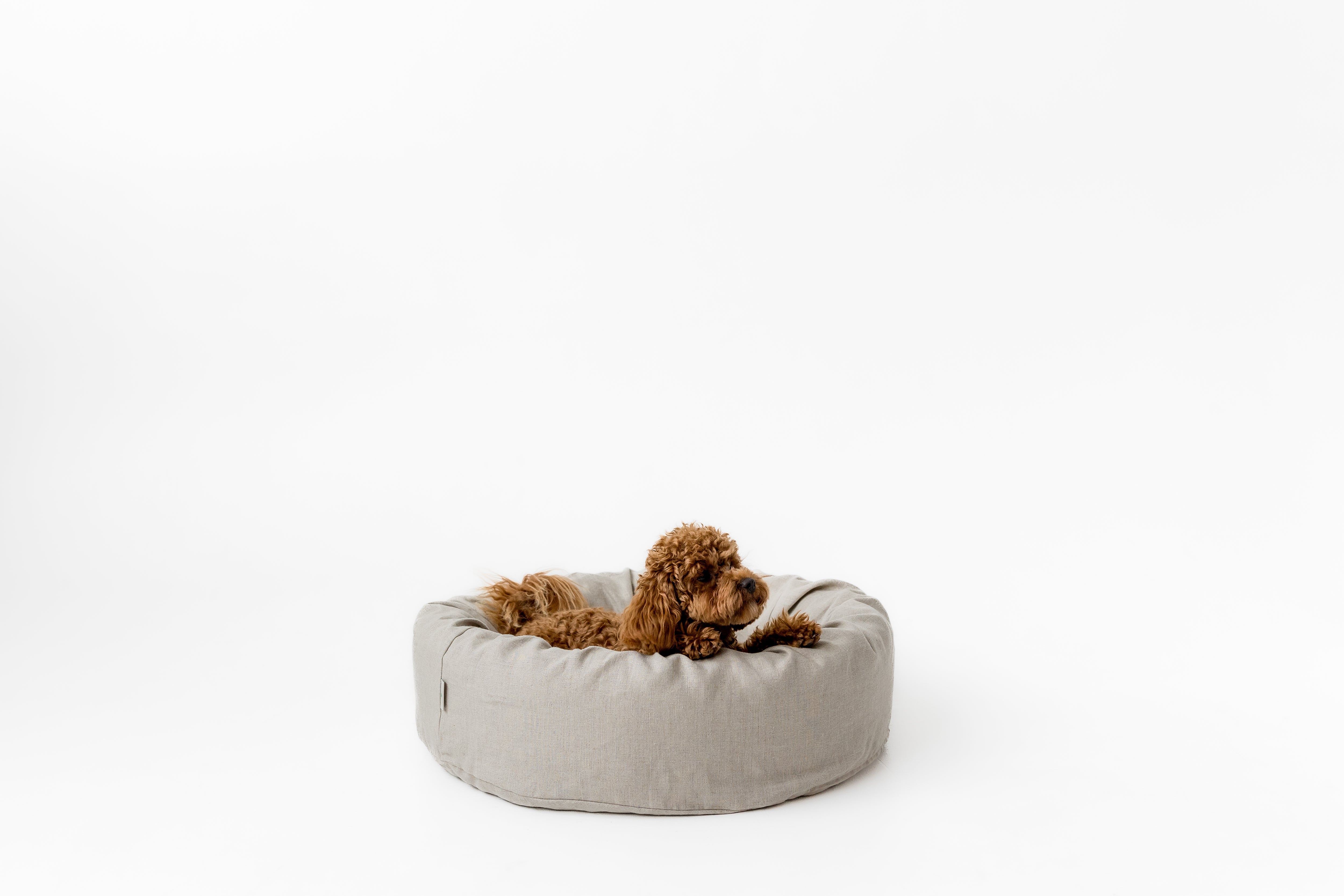 Unique Round Hemp Linen Pet Bed Cot with Removable Washable Natural Non-dyed Linen Cover Filled Organic Hemp Fiber house eco-friendly Gift