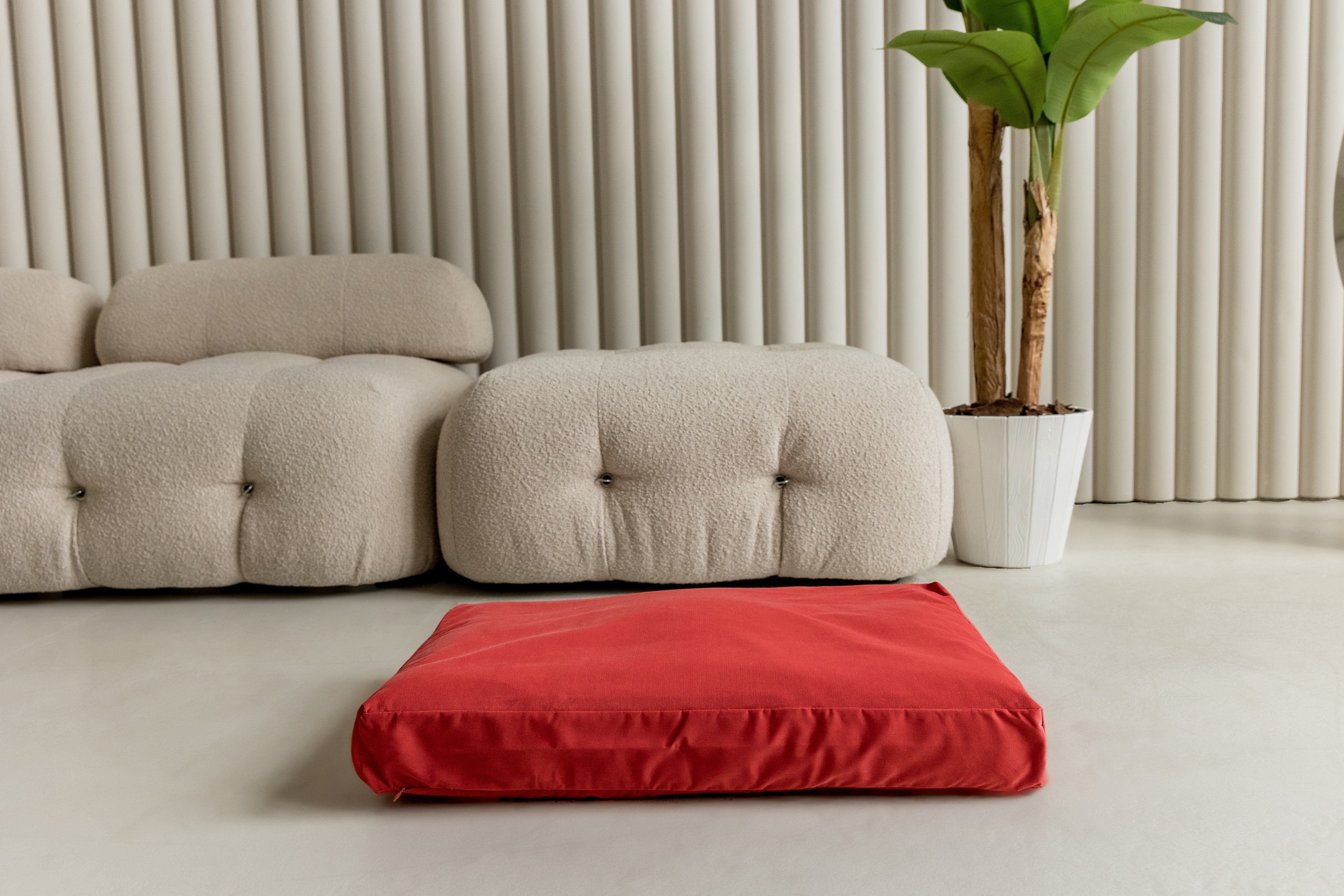 Hemp Pet Mat Pad Cushion Removable Washable 100% Cotton salmon velvet Cover Organic Hemp Fiber Filler in Natural Cotton Fabric Padded Dog