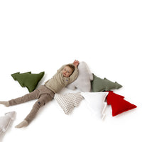 Hemp Linen Pillow Christmas Tree filled HEMP Fiber filler in Linen fabric Custom size / Color Carpet Activity Tummy time pillow