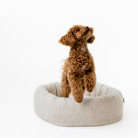 Round Hemp Wool Pet Bed Cot with Removable Washable Natural Non-dyed HempWool Cover Filled Organic Hemp Fiber house eco-friendly Gift