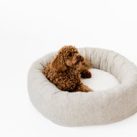 Round Hemp Wool Pet Bed Cot with Removable Washable Natural Non-dyed HempWool Cover Filled Organic Hemp Fiber house eco-friendly Gift