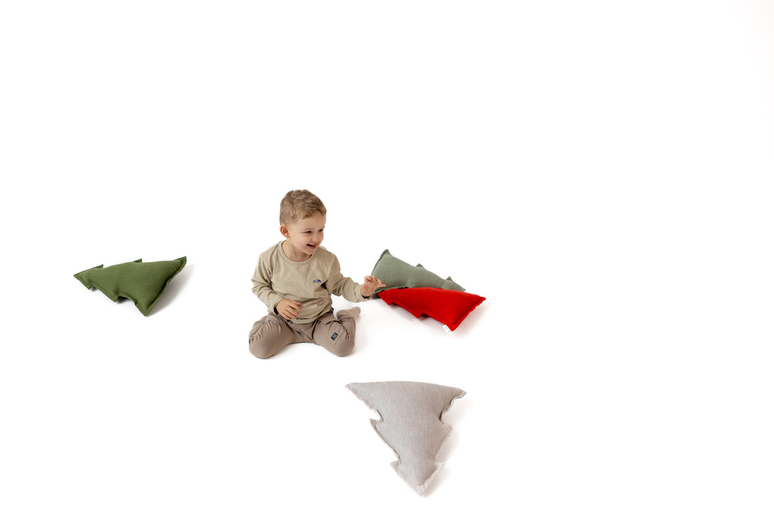 Hemp Linen Pillow Christmas Tree filled HEMP Fiber filler in Linen fabric Custom size / Color Carpet Activity Tummy time pillow