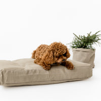 Hemp Linen Pet Mat Pad Cushion with Removable Linen Cover organic hemp fiber filler in non-dyed linen fabric