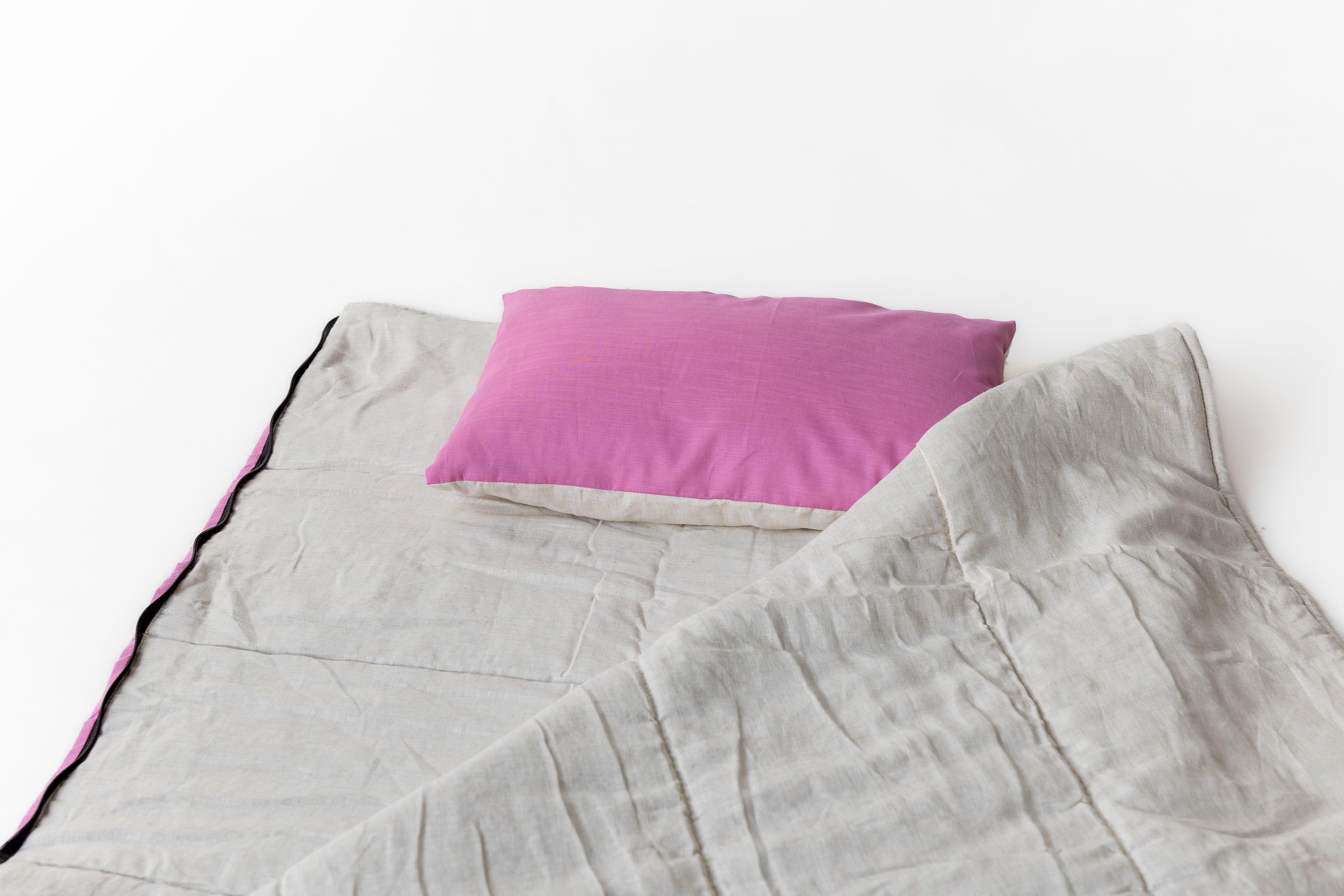 Kids HEMP Linen Sleeping Bag with Pillow School Nap Mat Kids organic Hemp Fiber Filling in Hemp & Linen Fabric Blanket Hand Made
