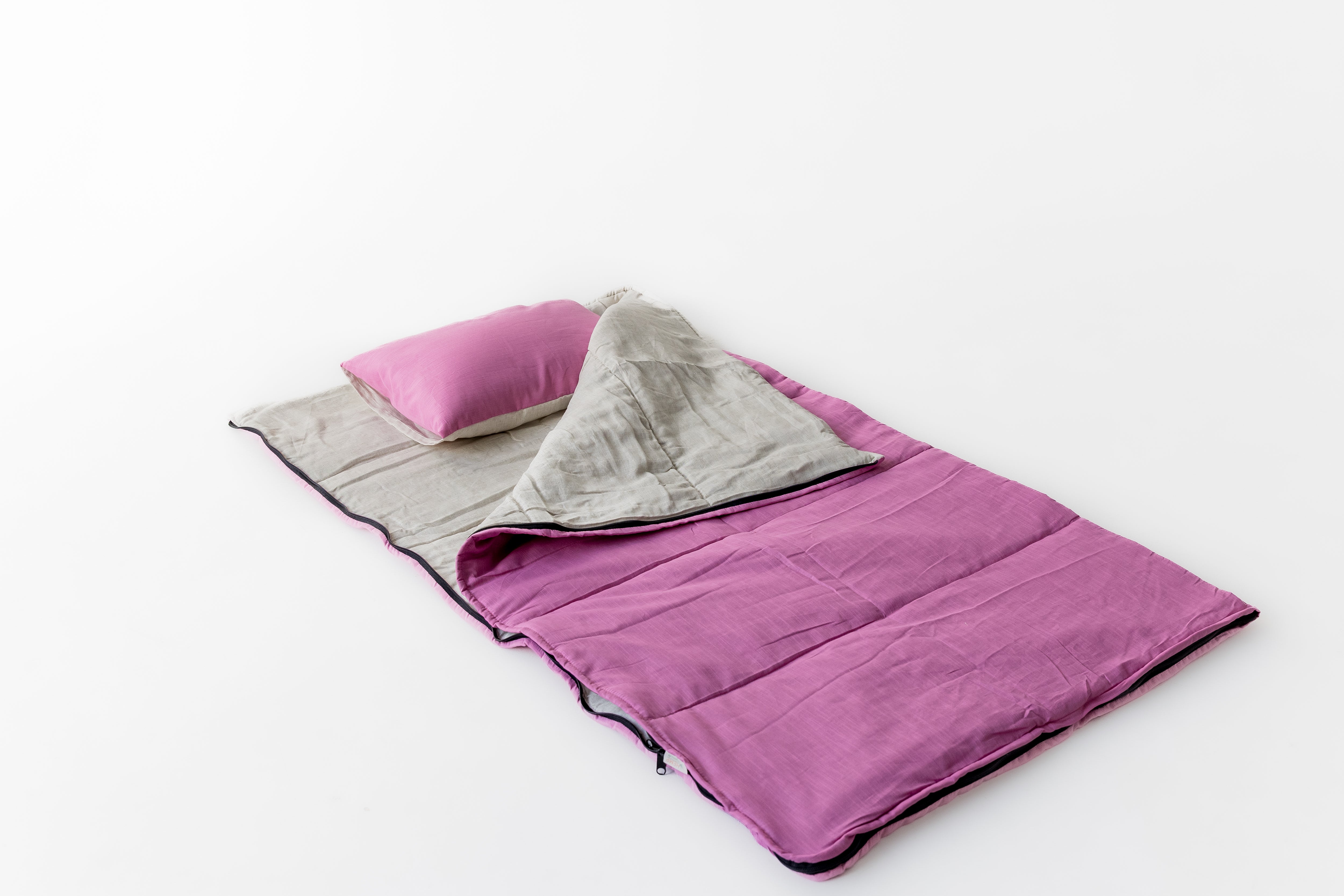 Kids HEMP Linen Sleeping Bag with Pillow School Nap Mat Kids organic Hemp Fiber Filling in Hemp & Linen Fabric Blanket Hand Made