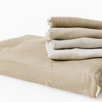 Hemp Linen Pet Mat Pad Cushion with Removable Linen Cover organic hemp fiber filler in non-dyed linen fabric