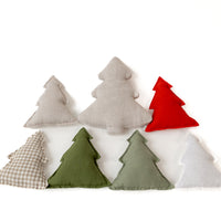 Hemp Linen Pillow Christmas Tree filled HEMP Fiber filler in Linen fabric Custom size / Color Carpet Activity Tummy time pillow