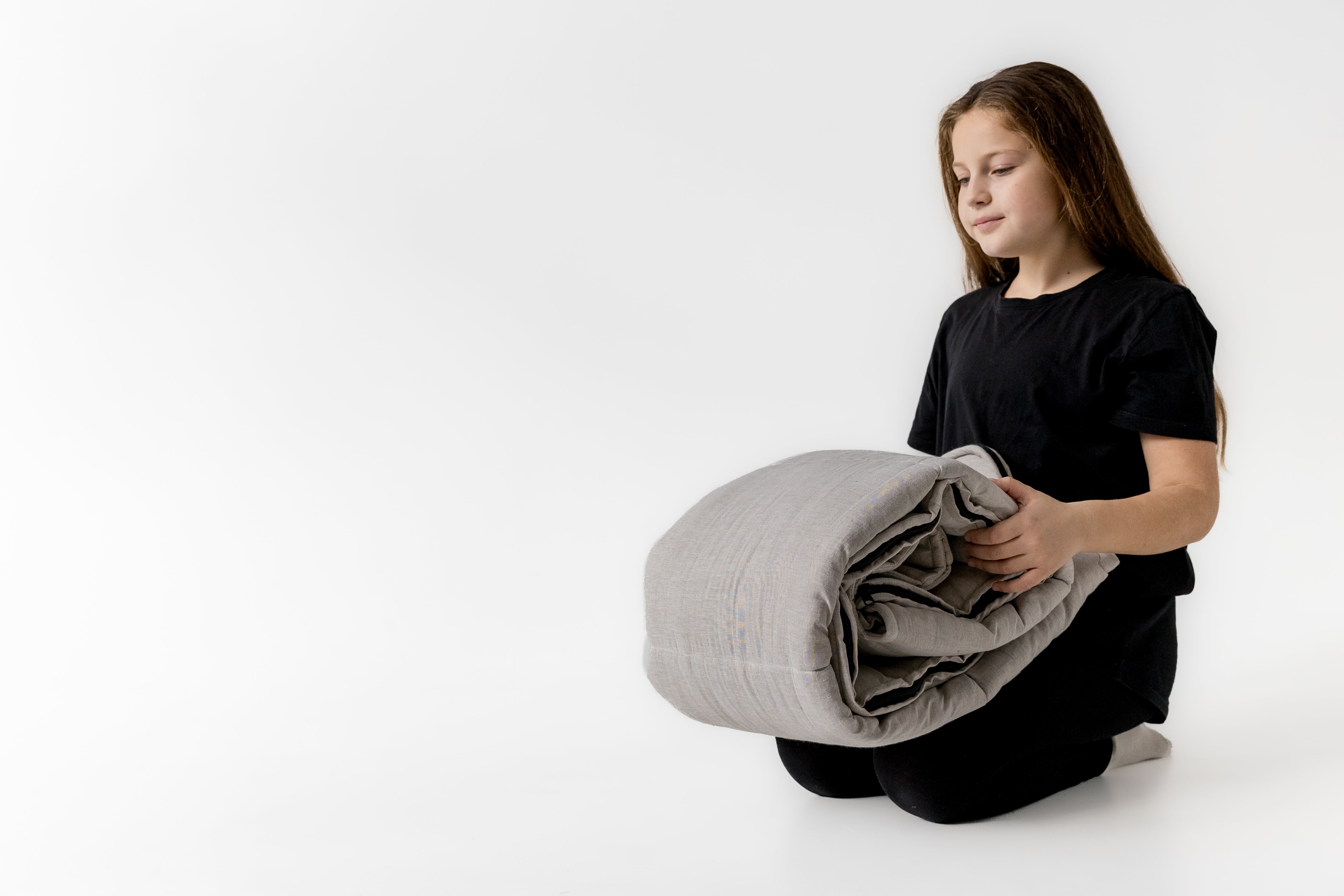 Natural Kids HEMP Linen Sleeping Bag with Hood School Nap mat for Kids, camping van sleeping bag organic hemp fiber filling