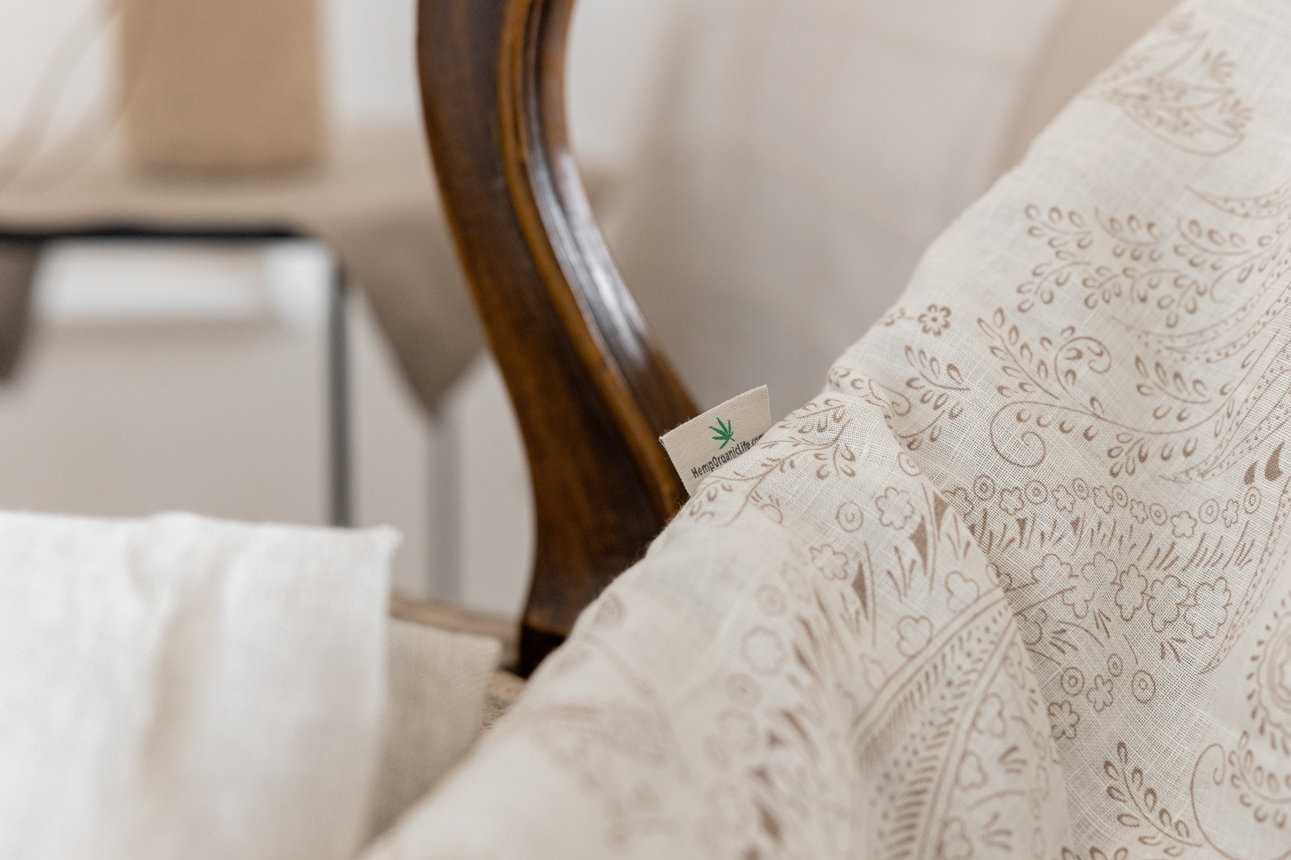 Special listing for Dave Provencher one 85.5"x102" hemp blanket in "Monogram" linen in 200g/m2