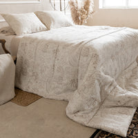 Warm Hemp Linen Comforter "Monogram" Blanket Quilt Duvet insert filled organic Hemp Fiber filler in Linen fabric Full Twin Queen Custom size