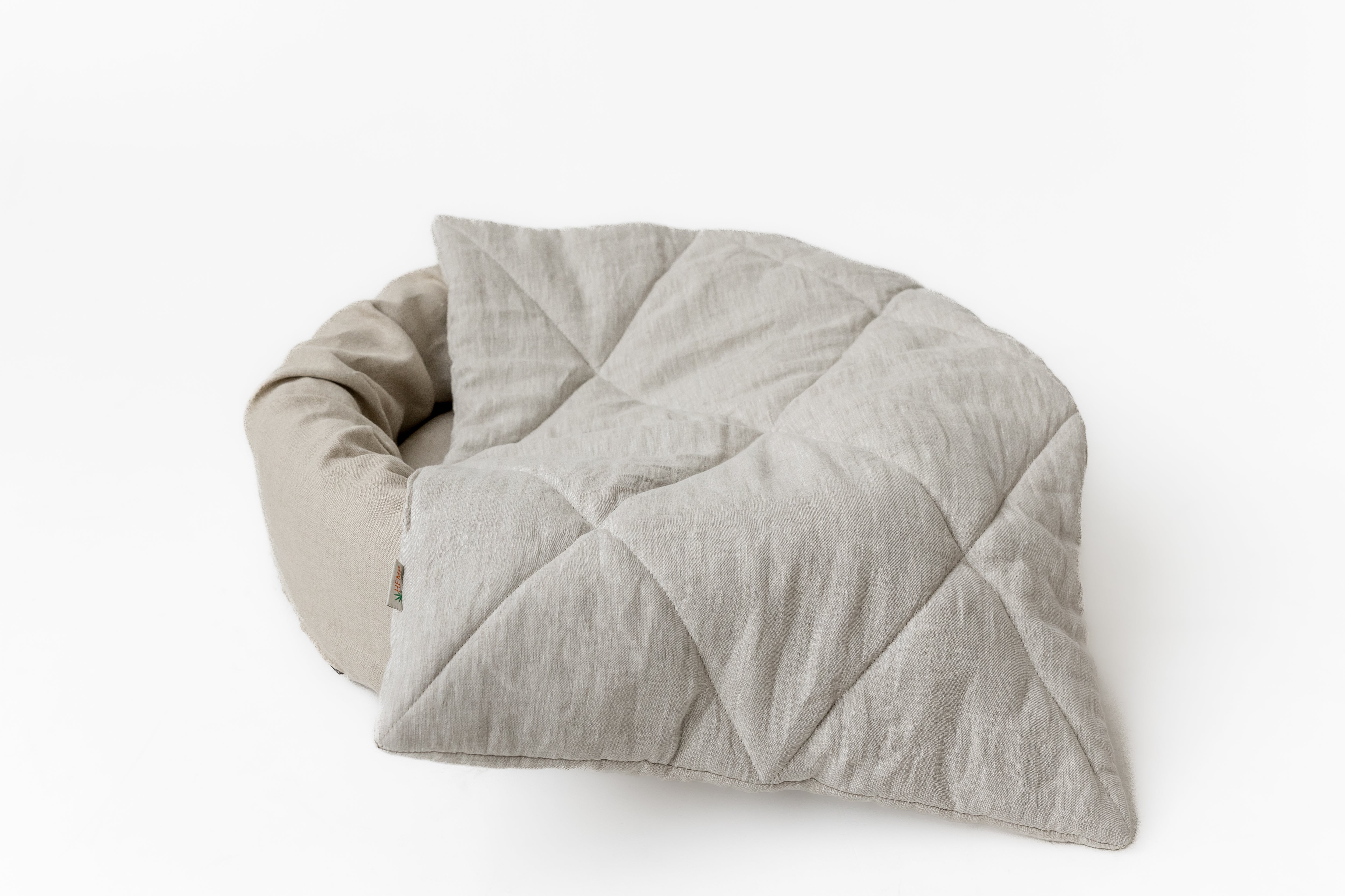 HEMP DOG blanket filled HEMP Fiber in natural linen fabric dog blanket personalised for bed dog mat