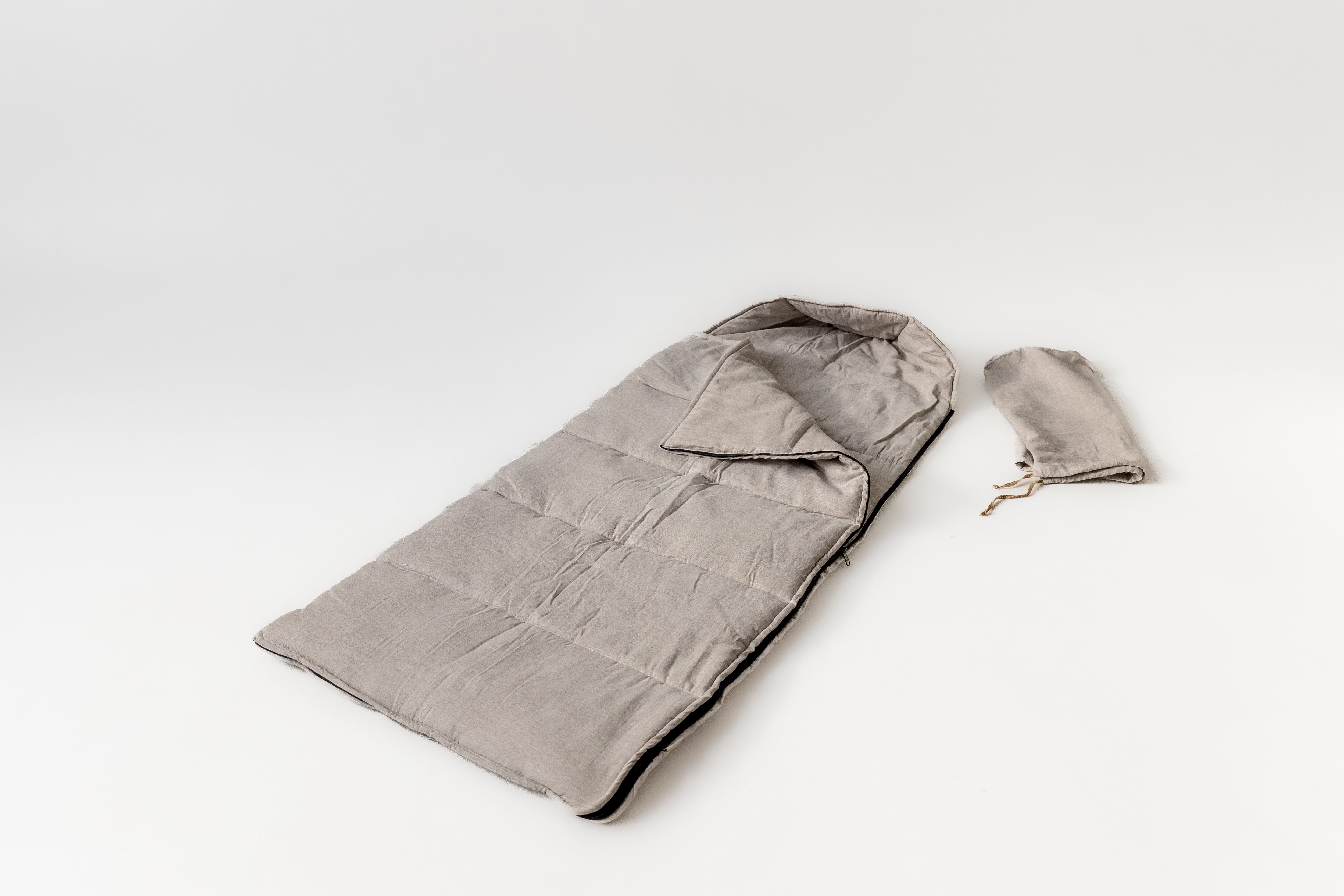 Natural Kids HEMP Linen Sleeping Bag with Hood School Nap mat for Kids, camping van sleeping bag organic hemp fiber filling