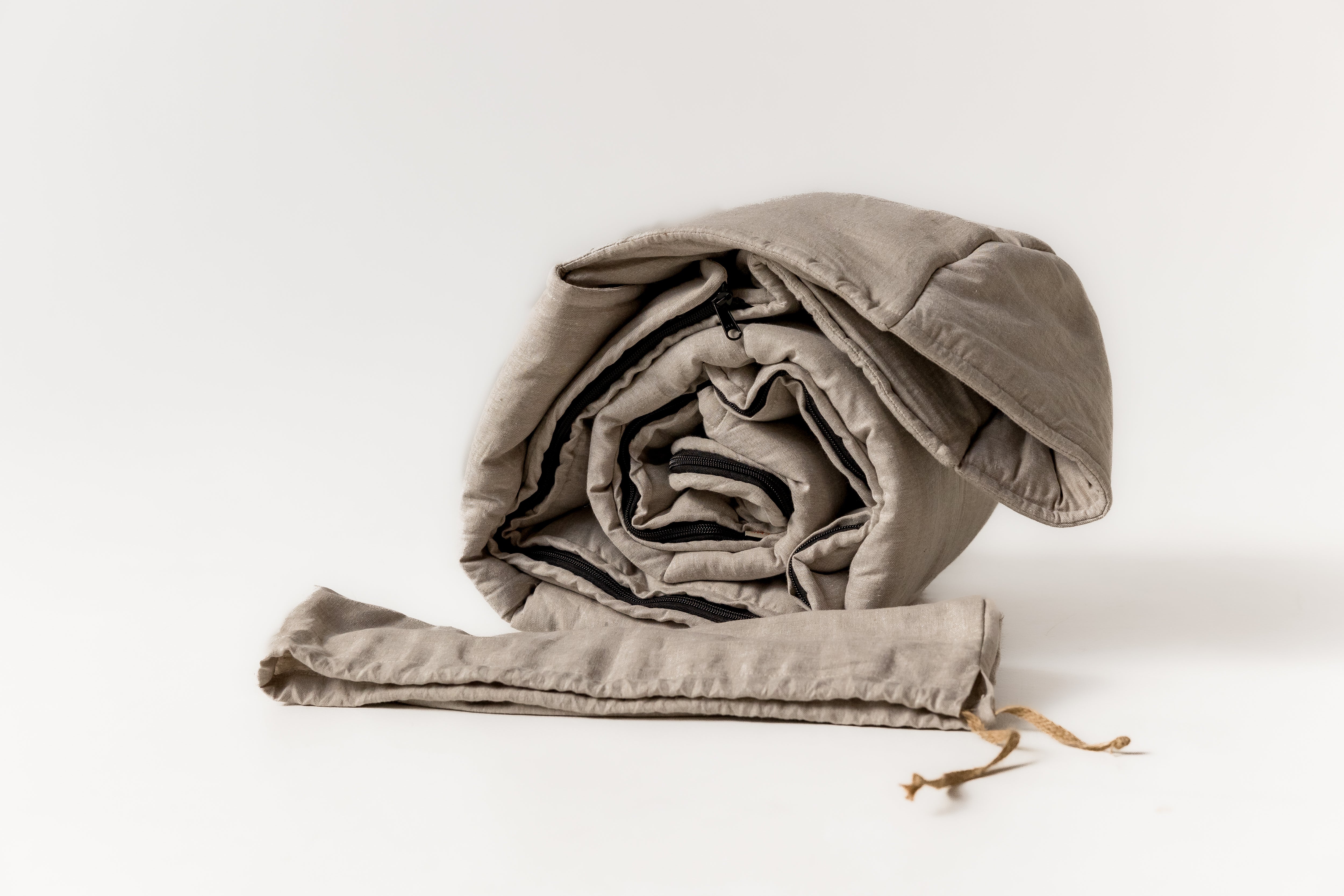 Natural Kids HEMP Linen Sleeping Bag with Hood School Nap mat for Kids, camping van sleeping bag organic hemp fiber filling
