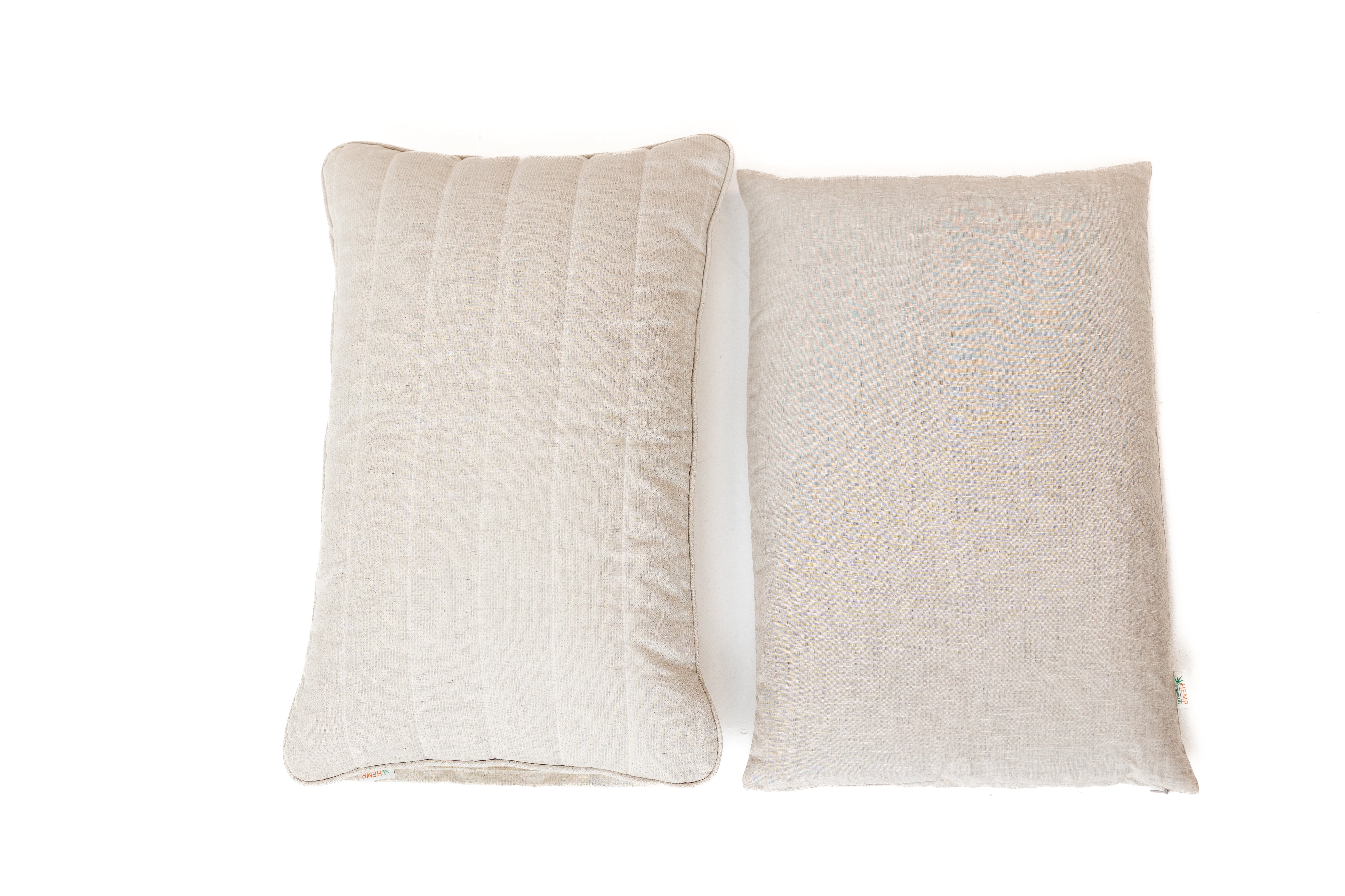 One Cover + Two Pillows Hemp quilted cover with Hemp filled pillow & Buckwheat hulls pillow Natural Choice for Conscious Sleep
