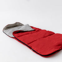 Red Kids natural HEMP Linen Sleeping Bag with Hood School Nap mat for Kids, camping van sleeping bag organic hemp fiber filling