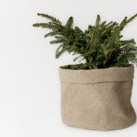 Custom Linen Plant Pot Cover by your size Natural non-dyed Linen fabric Rustic stylish home decor