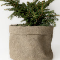 Custom Linen Plant Pot Cover by your size Natural non-dyed Linen fabric Rustic stylish home decor