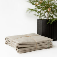Set of 4 Natural Hemp Linen Seat Cushions for chair with Ties filled organic hemp fiber in Linen fabric Pillow Seat