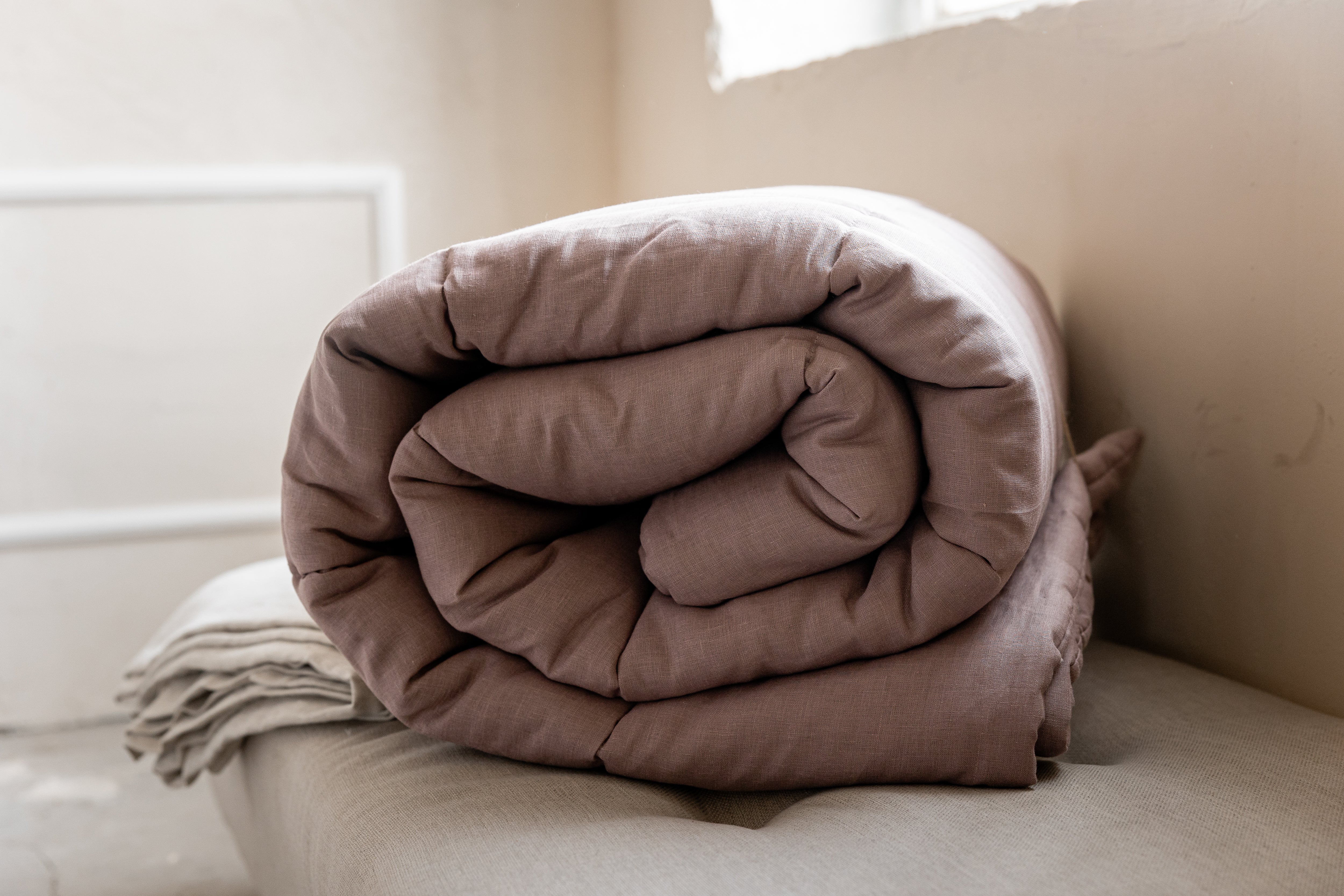 Organic HEMP LINEN Comforter 400 gr.m2 Duvet Insert Linen fabric filled organic Hemp fiber filler Full Twin Queen King Custom size blanket