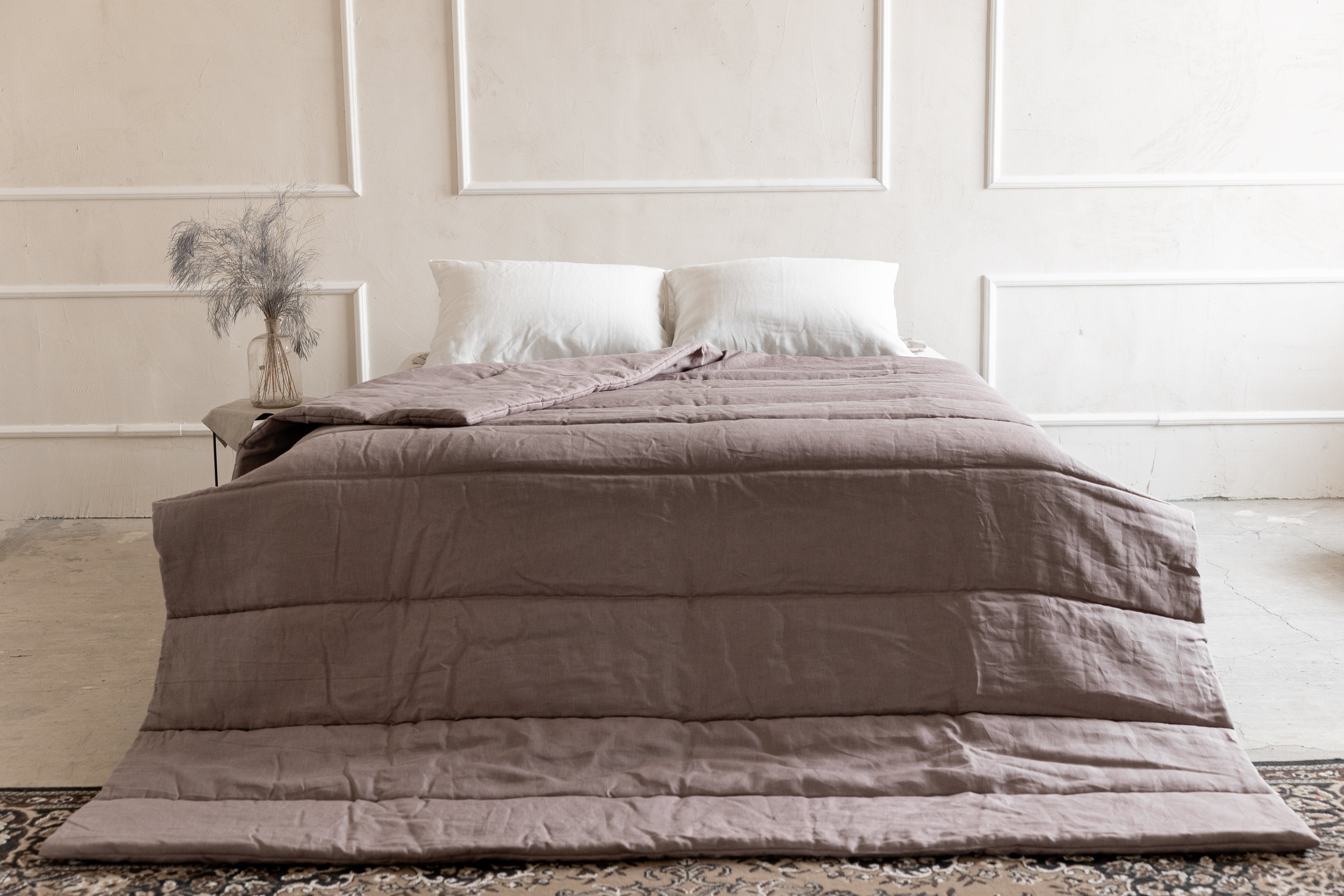 Organic HEMP LINEN Comforter 400 gr.m2 Duvet Insert Linen fabric filled organic Hemp fiber filler Full Twin Queen King Custom size blanket