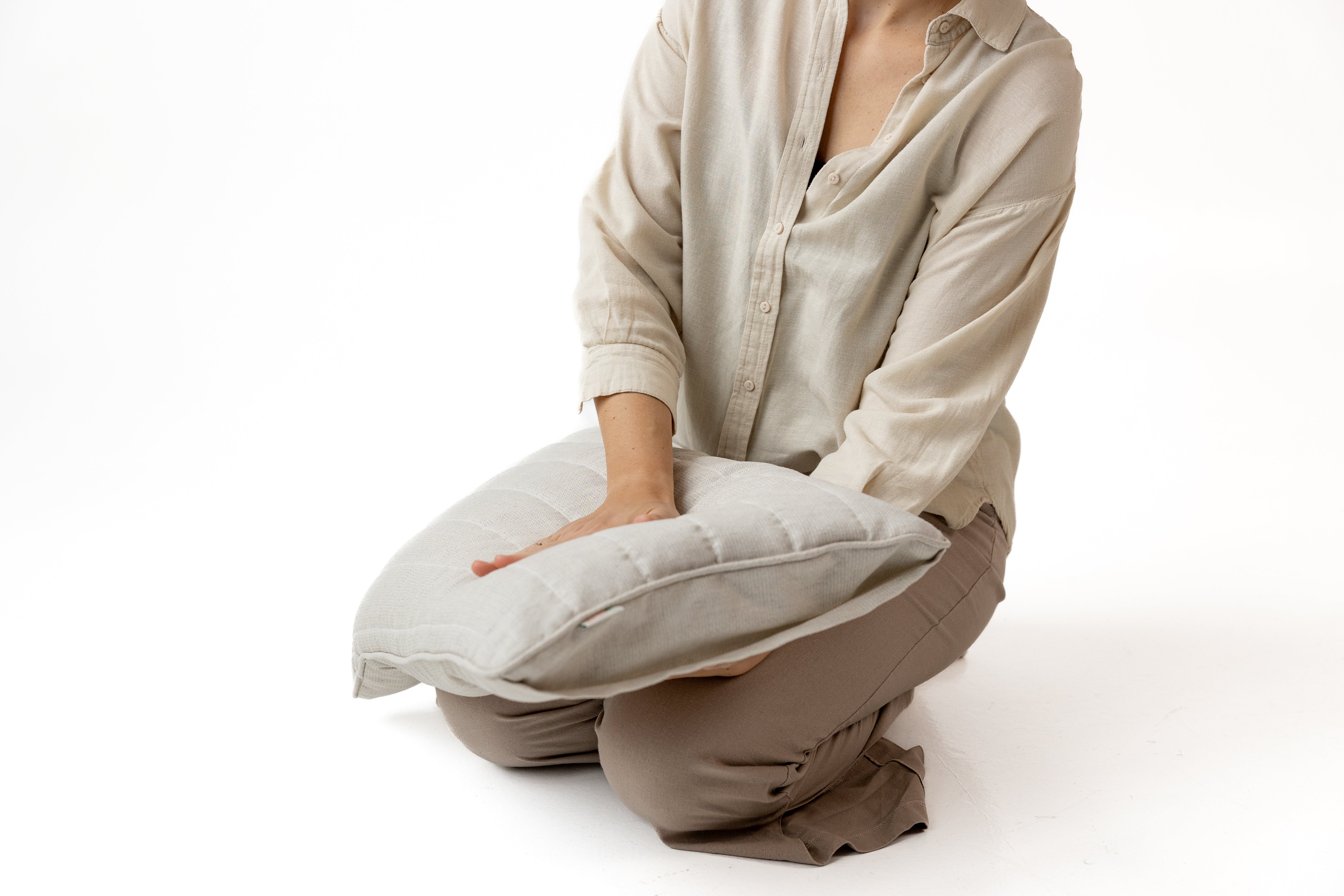 One Cover + Two Pillows Hemp quilted cover with Hemp filled pillow & Buckwheat hulls pillow Natural Choice for Conscious Sleep