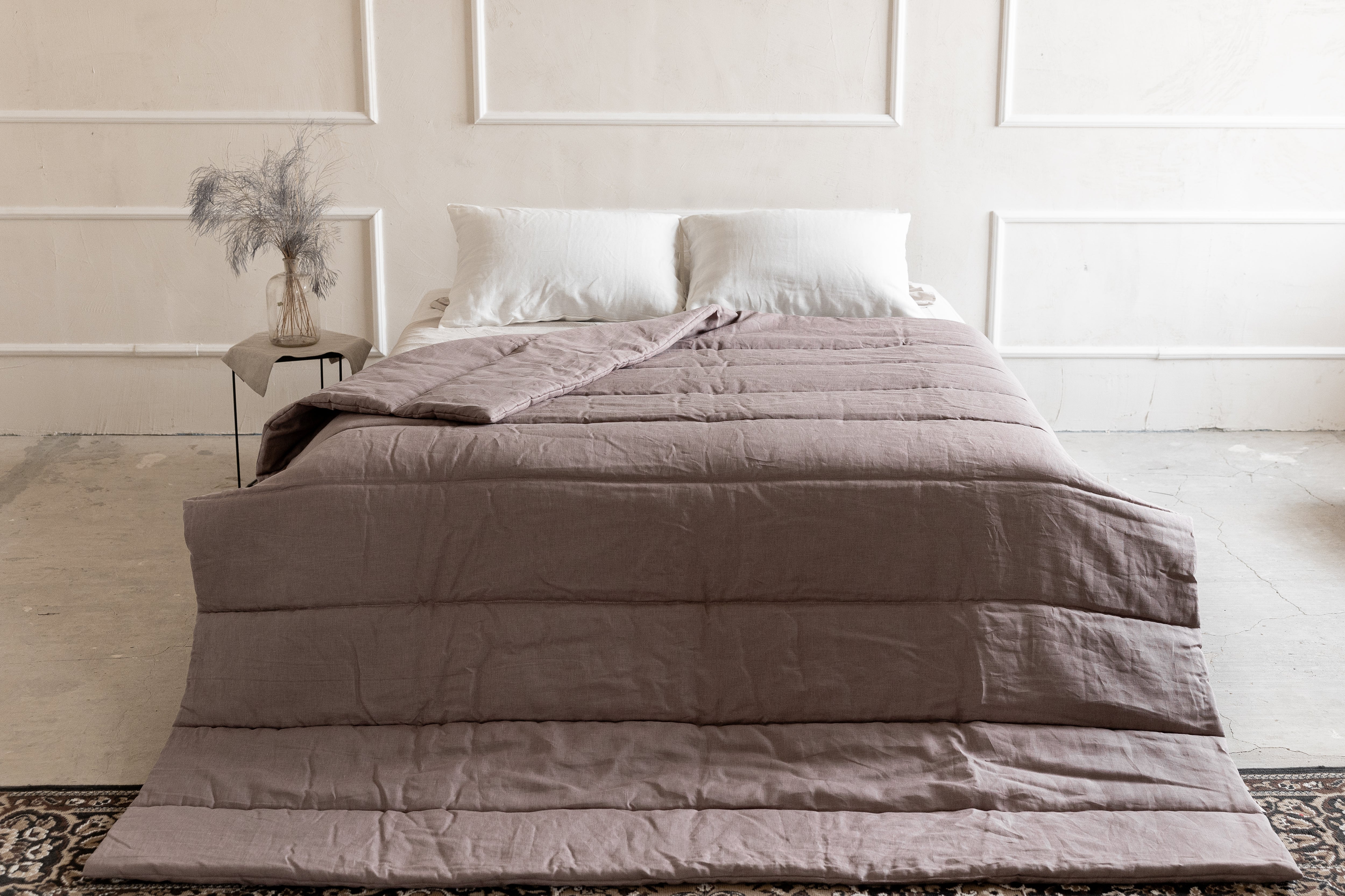 Organic HEMP LINEN Comforter 400 gr.m2 Duvet Insert Linen fabric filled organic Hemp fiber filler Full Twin Queen King Custom size blanket