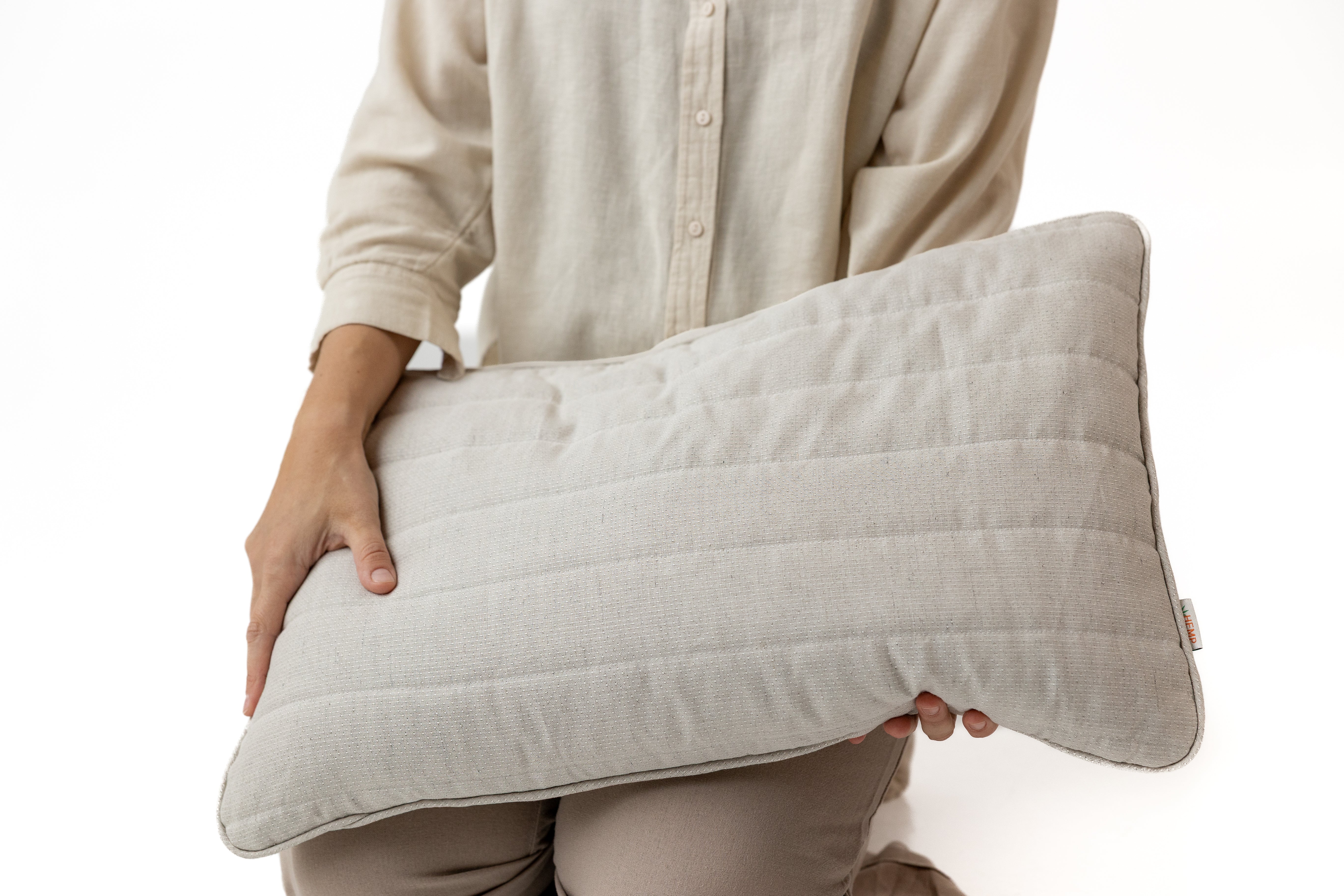 One Cover + Two Pillows Hemp quilted cover with Hemp filled pillow & Buckwheat hulls pillow Natural Choice for Conscious Sleep