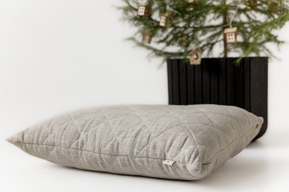 Hemp Linen Organic Pillow filled HEMP FIBER in linen fabric with regulation height Hemp pillow Eco-friendly Bed Pillow