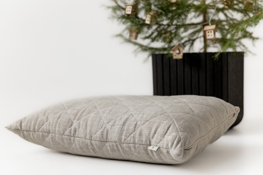 Christmas Gift Hemp Linen Organic Pillow filled HEMP FIBER in linen fabric with regulation height Hemp pillow  Eco-friendly Bed Pillow