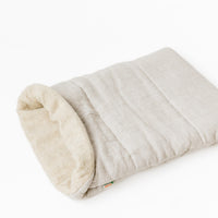 Organic HEMP Dog Snuggle Sack, Burrow Bag, Sleeping Bag, Pet Bed Plaid Blanket filled organic HEMP Fiber in Hemp Linen fabric personalised