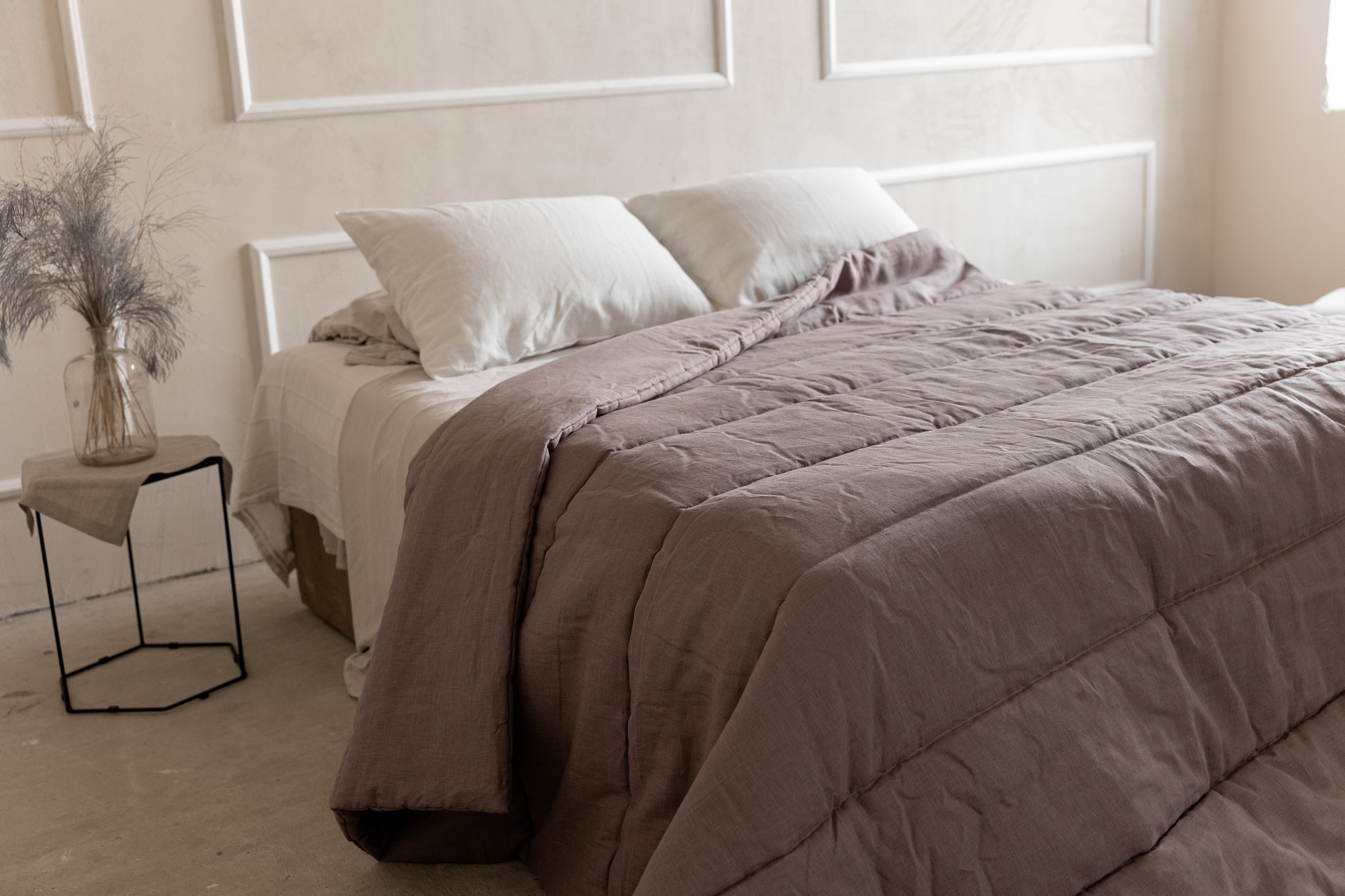 Organic HEMP LINEN Comforter 400 gr.m2 Duvet Insert Linen fabric filled organic Hemp fiber filler Full Twin Queen King Custom size blanket