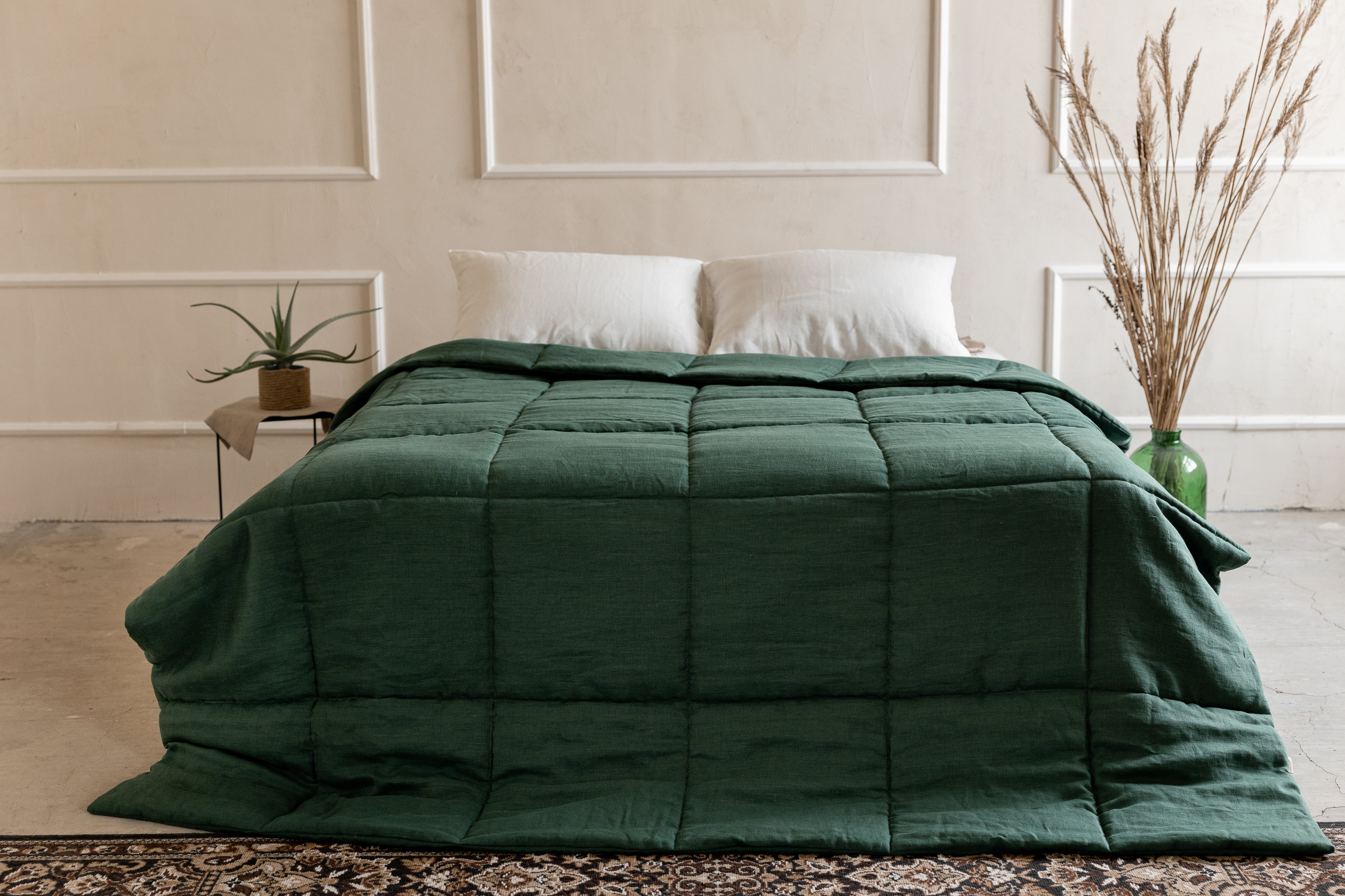 Thick Natural HEMP Linen Comforter Green Blanket Duvet Insert Hemp filler in natural linen fabric Full Twin Queen King Custom size