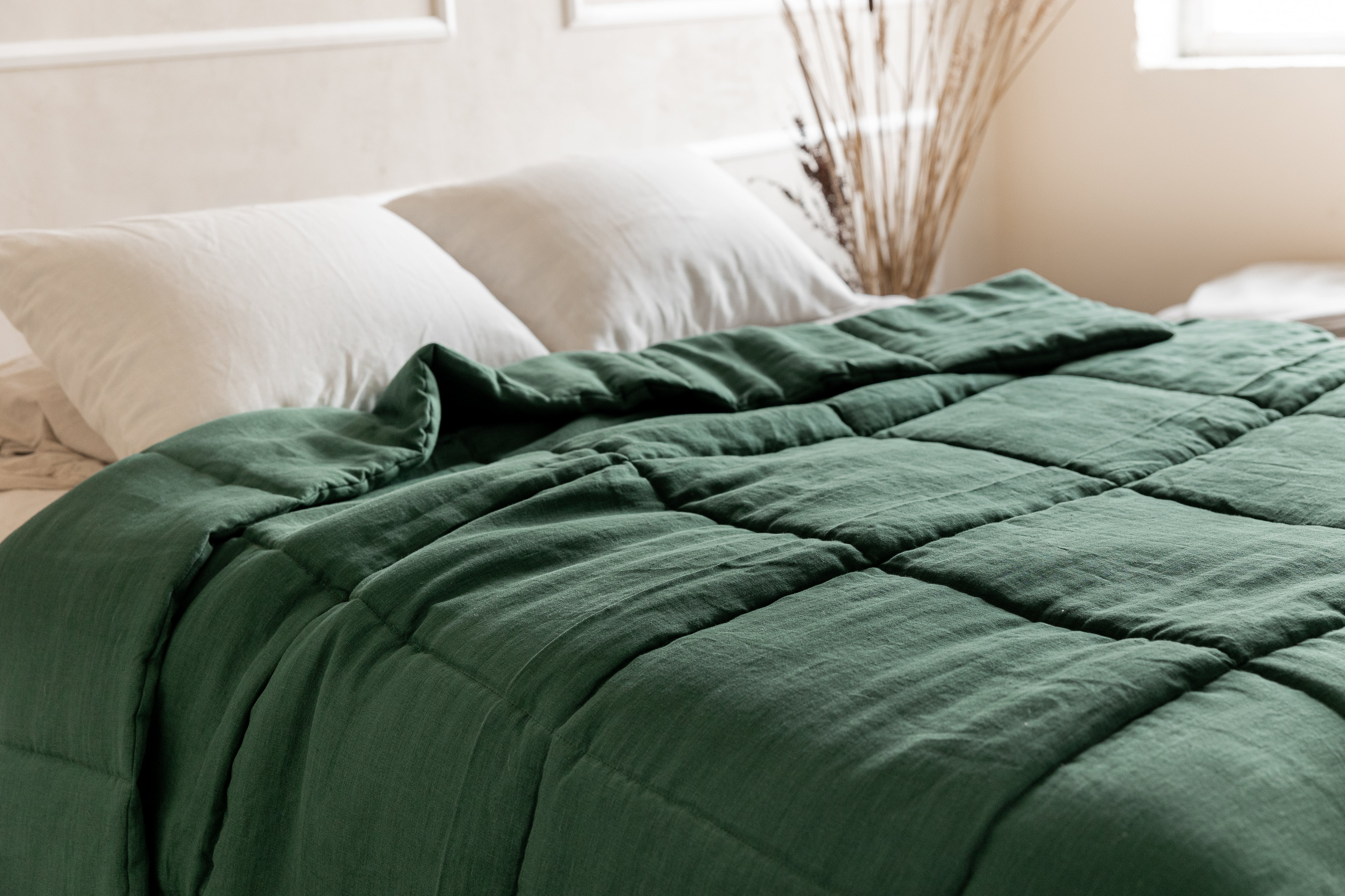 Thick Natural HEMP Linen Comforter Green Blanket Duvet Insert Hemp filler in natural linen fabric Full Twin Queen King Custom size