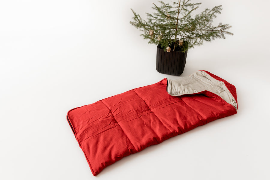 Christmas Kids gift natural HEMP Linen Sleeping Bag with Hood camping sleeping bag Nap Mat organic hemp fiber filling in hemp linen fabric
