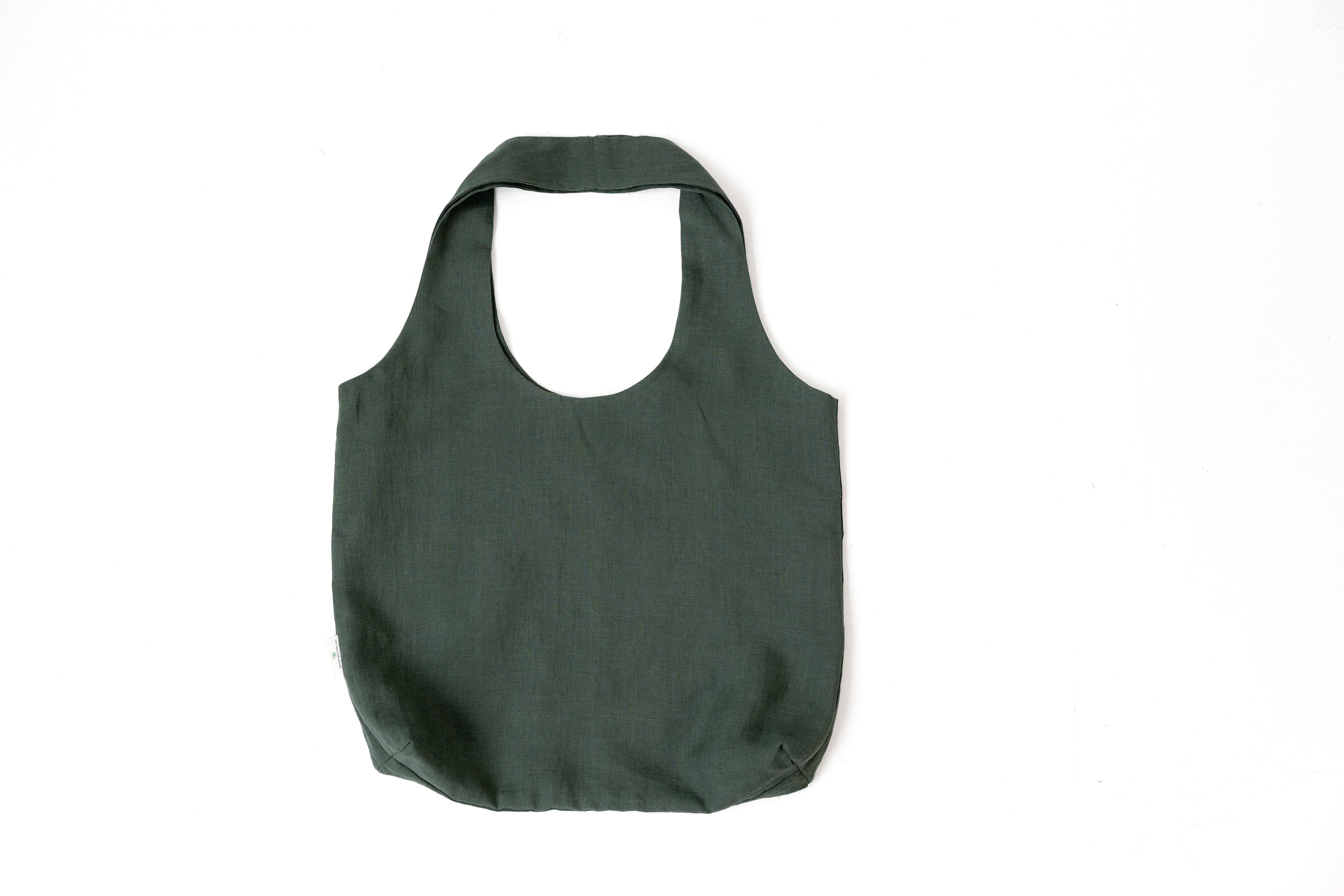 Linen Tote Bag Natural Linen Shopper with Pockets Hand made eco bag Farmer Eco Bag, Bech bag