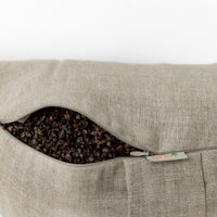 Linen-encased Crescent Pillow generously filled with the natural comfort of Buckwheat Shells + Gift Bag / meditation cushion Christmas gift