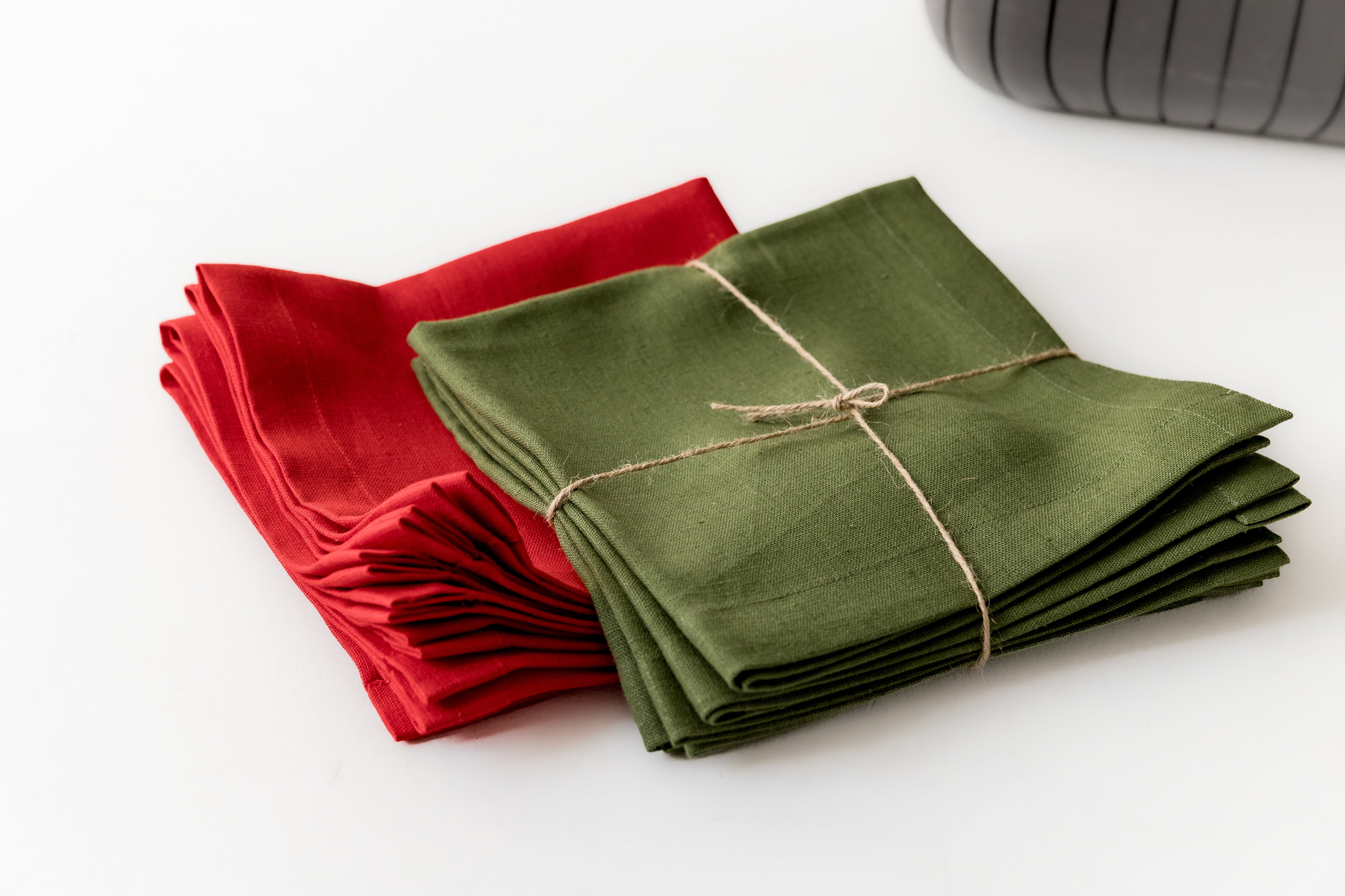 Christmas Napkins set of 4 pcs Linen Napkins Red / Green Custom order napkins Cloth napkins set Table linens Christmas Gift gift for her