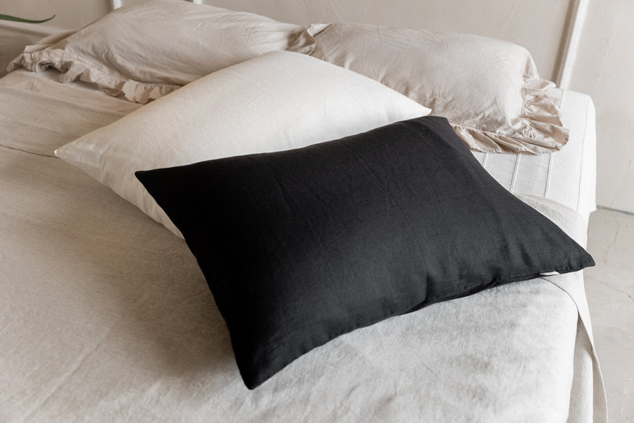 Linen Pillowcases Linen Washed Fabric Black White Green Ashen Pink Custom sizes Make to order