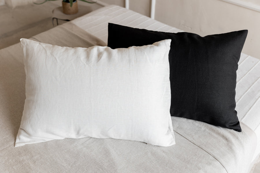 Linen Pillowcases Linen Washed Fabric Black White Green Ashen Pink Custom sizes Make to order
